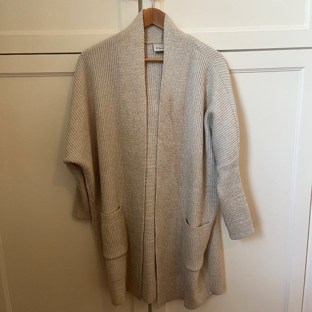 Ganni gold cardigan